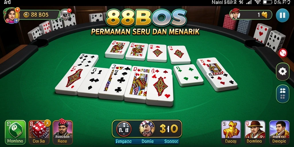 Tampilan gameplay seru dalam 88BOS menampilkan keseruan Domino.