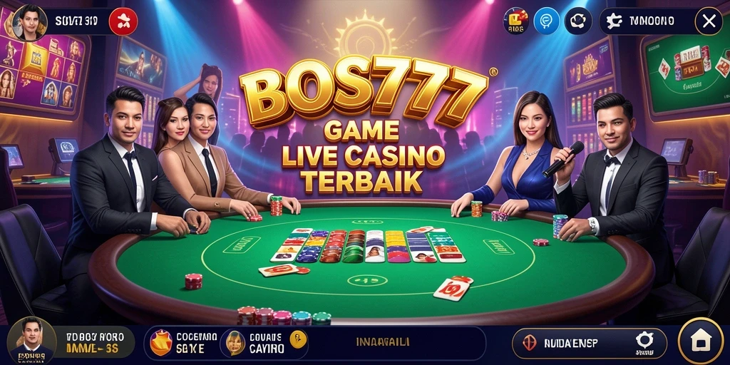 Tampilan gameplay Live Casino yang seru dan interaktif di BOS777.