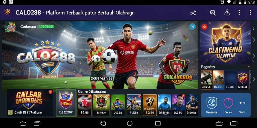 Screenshot utama CALO288 menampilkan antarmuka taruhan olahraga yang menarik.