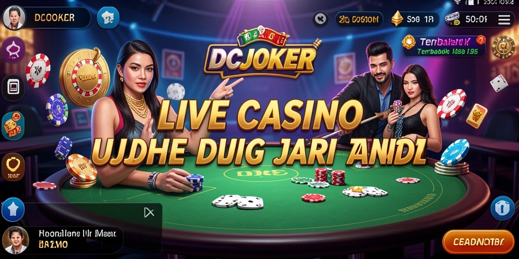 Screenshot gameplay IDCJOKER yang menunjukkan dealer dan pemain dalam suasana kasino.