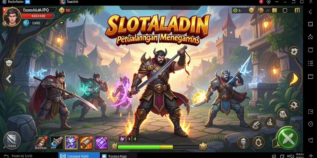 Screenshot dari permainan SLOTALADIN yang menunjukkan aksi RPG yang menegangkan.