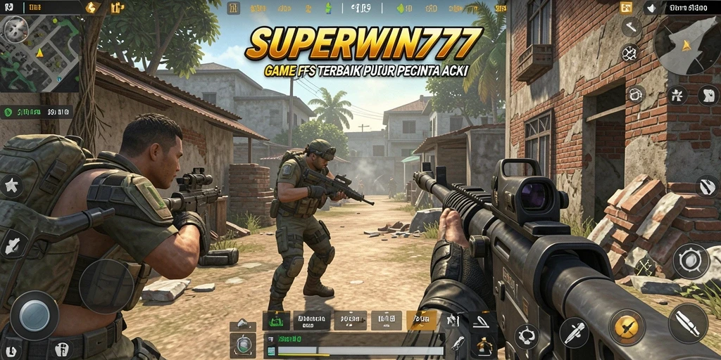 Screenshot gameplay SUPERWIN777 menampilkan aksi tembak-menembak yang mendebarkan.